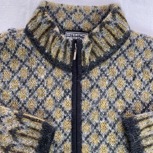 Vintage Icelandic Wool Zip Ski Sweater
